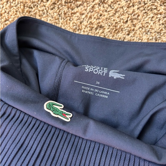 Lacoste Women's Navy Pleated Shorts - Picture 9 of 9